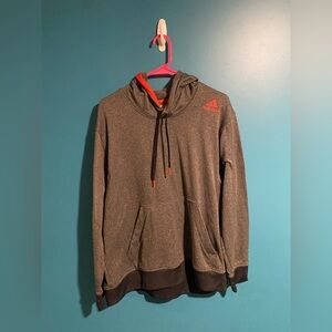 Adidas Charcoal and Black Hoodie with Red Accents